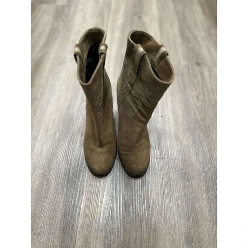 KATE SPADE New York BAISE bootie SIZE 9 M Block Heel Suede Leather Tobacco Brown